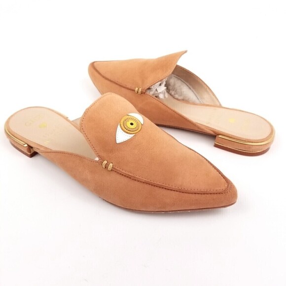 Stuart Weitzman EYELOVEMORE Evil Eye Suede Leather Mules Pointed Toe Slip On 36 - Picture 4 of 12